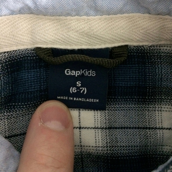 Gap Kids Boys S 6-7 Plaid Button Up Dress Shirt - Picture 3 of 5